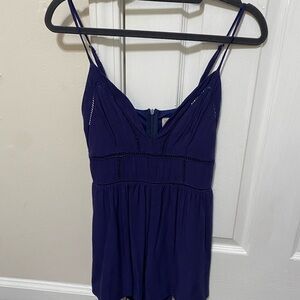 Navy Blue Spaghetti Strap Romper